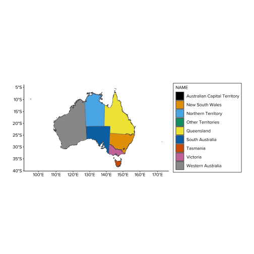 An example map illustrating the use of AAGIThemes with ggplot2.
